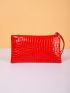 Croc Embossed Clutch Bag