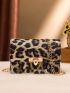 Leopard Print Flap Chain Bag