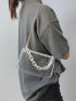 Clear Minimalist Chain Decor Shoulder Bag