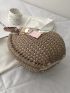 Twilly Scarf Decor Straw Bag