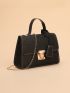 Mini Geometric Graphic Twist Lock Chain Satchel Bag