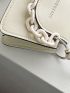 Mini Minimalist Letter Embossed Chain Satchel Bag