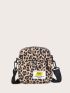 Mini Leopard Graphic Crossbody Bag