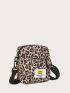 Mini Leopard Graphic Crossbody Bag