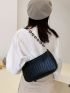 Mini Croc Embossed Chain Baguette Bag