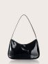 Solid Patent Shoulder Bag