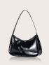 Solid Patent Shoulder Bag