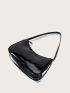 Solid Patent Shoulder Bag