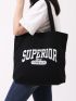 Letter Graphic Shopper Bag