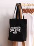 Letter Graphic Shopper Bag