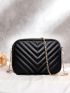 Mini Chevron Chain Crossbody Bag