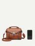 Retro Women Flap Shoulder Bag, Brown Crossbody Bag, Ladies Handbag