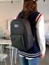 Minimalist Pocket Front Letter Patch Backpack