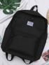 Minimalist Pocket Front Letter Patch Backpack