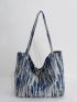 Tie Dye Pattern Shoulder Tote Bag