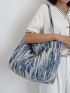 Tie Dye Pattern Shoulder Tote Bag