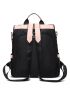 Colorblock Zipper Front Backpack