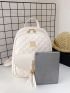 3pcs Minimalist Quilted Pattern Backpack Set