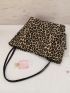 Leopard Print Large Capacity Shoulder Tote Bag