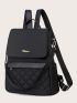 Quilted Pattern Flap Classic Backpack