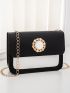 Mini Colorblock Pattern Chain Shoulder Bag