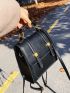 Mini Metal Detail Flap Backpack