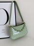 Minimalist Croc Embossed Chain Satchel Bag