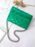 Quilted Pattern Chain Shoulder Bag