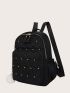 Studded Decor Backpack With Bag Charm