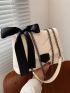 Minimalist Chevron Scarf Decor Chain Shoulder Bag