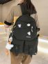 Cartoon Decor Pocket Front Two Tone Backpack