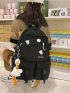 Cartoon Decor Pocket Front Two Tone Backpack