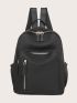 Litchi Embossed Zip Backpack