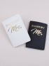 2Pcs Letter Graphic Passport Case