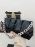 Ruched Chain Shoulder Bag