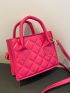 Mini Solid Quilted Satchel Bag