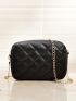 Mini Minimalist Quilted Chain Crossbody Bag