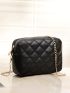 Mini Minimalist Quilted Chain Crossbody Bag