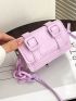 Mini Buckle Decor Flap Crossbody Bag