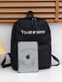 Letter Graphic Functional Backpack