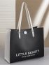 Letter Graphic Tote Bag