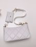 Minimalist Quilted Square Bag With Small Wallet