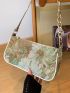 Painting Chain Shoulder Baguette Bag