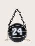 Mini Letter Graphic Ball Design Satchel Bag