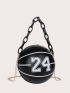 Mini Letter Graphic Ball Design Satchel Bag