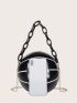 Mini Letter Graphic Ball Design Satchel Bag