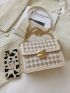 Houndstooth Pattern Flap Square Bag