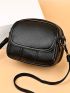 Litchi Embossed Trim Detail Dome Bag