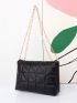 Twist Lock Quilted Flap Square Bag