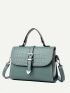 Croc Embossed Flap Square Bag